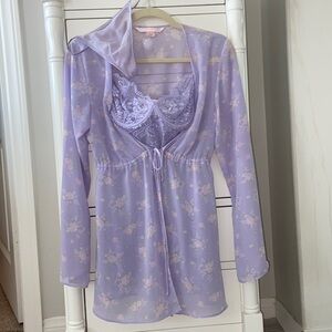 Victoria’s Secret Vintage 3 Pc Set - Teddy & G Strg (Both Sz M) & Wrap (Sz XS/S)